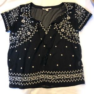 American Eagle sheer black short sleeve shirt